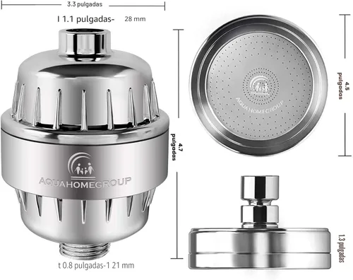 Miniatura 4 de AquaHomeGroup Juego de cabezal de ducha filtrado de lujo (15 etapas)