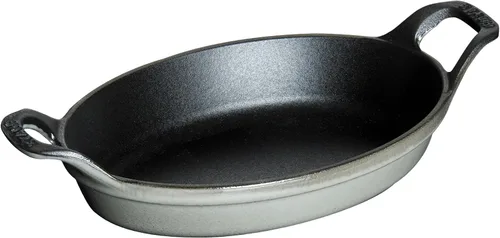Miniatura 11 de Staub Plato ovalado para hornear de hierro fundido de 12.5 x 9 pulgadas, negro mate, fabricado en Francia