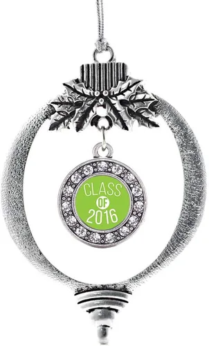 Miniatura 138 de Inspired Silver - Bonita bandera estadounidense - Adorno de Navidad plateado - Adorno de árbol de Navidad con dije circular con circonita cúbica