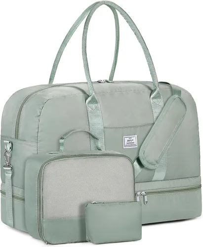 Miniatura 177 de IBFUN Bolsas de fin de semana para mujer, bolsa grande de lona para viaje, bolsa de viaje con compartimento para zapatos, 21 pulgadas, juego de 3