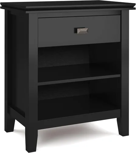 Miniatura 18 de SIMPLIHOME Mesita de noche artesanal de madera maciza de 24 pulgadas de ancho en marrón otoño, mesa auxiliar o auxiliar contemporánea con 1 cajón
