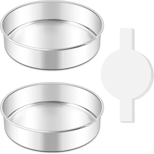 Miniatura 19 de LIANYU Juego de 2 moldes redondos para tartas de 6 pulgadas de capa redonda para hornear, molde redondo de acero inoxidable antiadherente, Negro