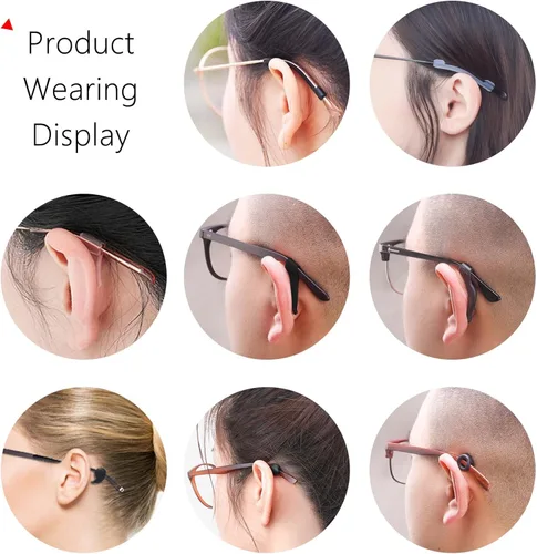 Miniatura 4 de SooGree 16 pares de agarres antideslizantes de silicona para las orejas, ganchos sujetadores de gafas para las orejas evitan que las gafas se