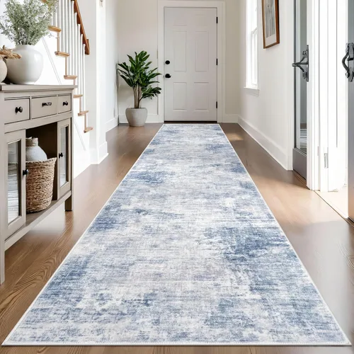 Miniatura 111 de IOHOUZE Alfombra pequeña abstracta de 2 x 3 pies, alfombra de entrada lavable para entrada interior, alfombras con respaldo de goma, alfombra gris