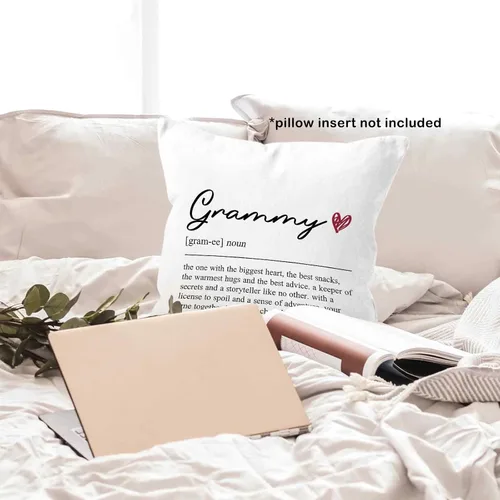 Miniatura 4 de Funda de almohada con definición de Grammy de 18 x 18 pulgadas, funda de almohada de cumpleaños para abuela, decoración cuadrada para el hogar