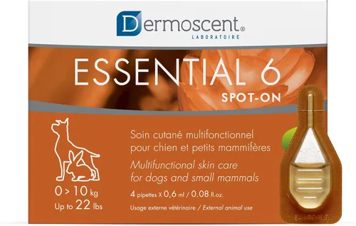 Miniatura 10 de Dermoscent Essential 6 spot-on - Cuidado de la piel para perros con caspa y alivio de alergias con aceite de vitamina E - Antipicazón para perros