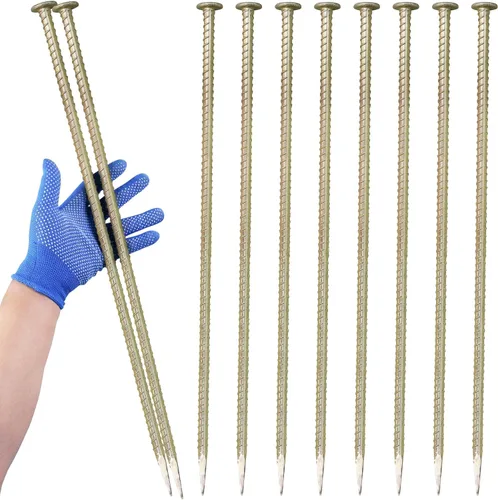 Estacas de barras de refuerzo de 23 pulgadas de largo, anclajes de asfalto de acero galvanizado resistente de 1/2 pulgada de diámetro para golpes de