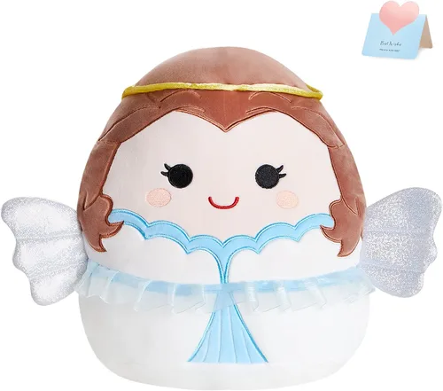 BSTAOFY Lindo ángel de peluche suave con alas y colección Halo Squishy Angel de peluche de San Valentín, regalo de Navidad y cumpleaños para niños,