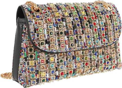 Miniatura 7 de Bolso de mano de noche con diamantes de imitación brillantes para mujer, bolso de hombro para boda, fiesta, baile de graduación