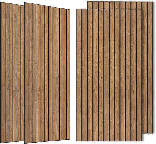Miniatura 27 de Paneles de sonido de chapa de madera, paquete de 10 paneles de pared de 47.2 x 23.6 pulgadas, paneles acústicos decorativos para paredes