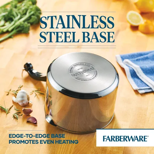 Miniatura 7 de Farberware Cacerola Clásica de Acero Inoxidable con Tapa Coladora de 3 Cuartos - Plateado