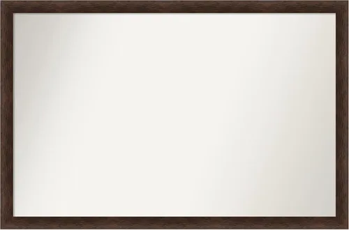 Miniatura 554 de Amanti Art Espejo de pared personalizado no biselado (24 x 27 pulgadas), marco estrecho de nogal chipre - varios tamaños personalizados - Espejo