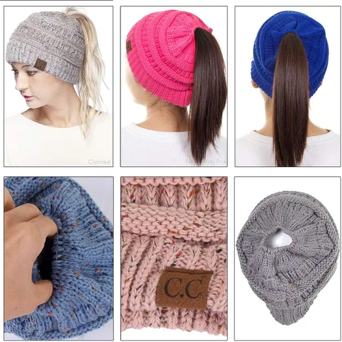 Miniatura 9 de ScarvesMe Juego de 3 bufandas y guantes para mujer, diseño de cola de caballo