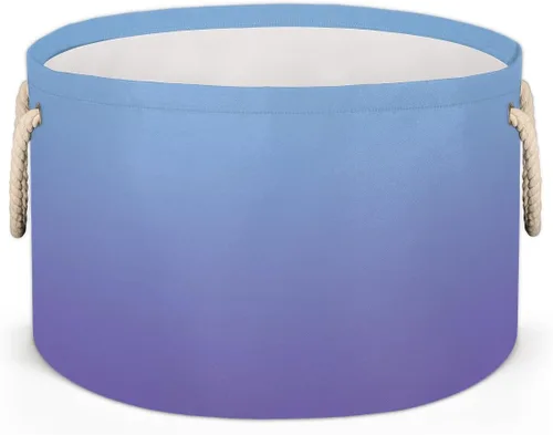 Miniatura 30 de Cesta de almacenamiento redonda grande de béisbol, canasta de almacenamiento circular plegable para béisbol, con asa para niños, manta de juguetes