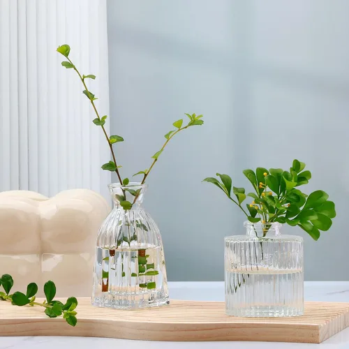 Miniatura 3 de Mapoxy Juego de 4 Jarrones de Vidrio para Brotes, Pequeños Jarrones de Flores para Centros de Mesa de Boda y Decoraciones de Mesa, Mini Jarrones
