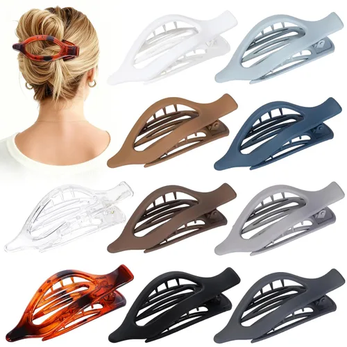 Miniatura 9 de Sisiaipu 10 pinzas planas para el cabello para mujer, pinzas de concordia francesa para cabello grueso y fino, pasadores con pico de pato