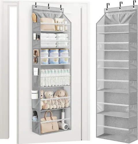Miniatura 10 de STORAGE MANIAC Organizador para colgar sobre la puerta, organizador colgante de gran capacidad, bolsillos profundos transparentes detrás