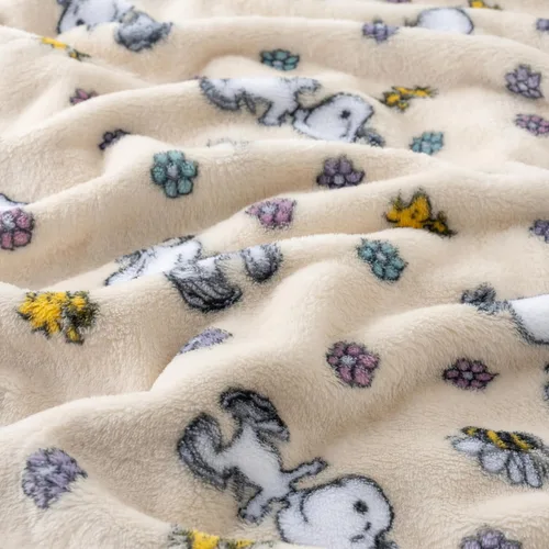 Miniatura 5 de Berkshire Blanket Manta de felpa de terciopelo Peanuts® VelvetLoft® con personaje encantador de Snoopy, lienzo grande Peanuts Woodstock Snoopy