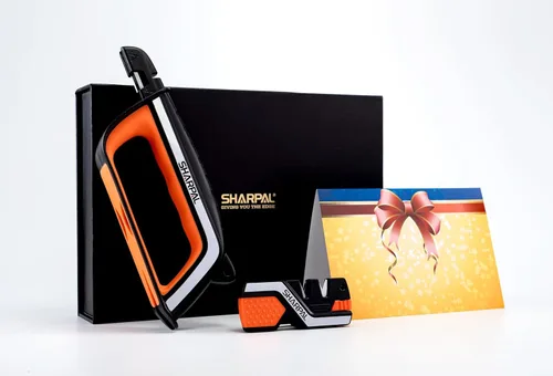 Miniatura 4 de SHARPAL 101N-G - Afilador de cuchillos de bolsillo de cocina, herramienta de supervivencia para campamento con 2 arrancadores de fuego, barra