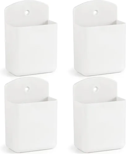 Miniatura 12 de Soporte de pared para control remoto, 2 piezas, soporte para controlador de TV, soporte remoto autoadhesivo, soporte para bolígrafo de pared, Blanco