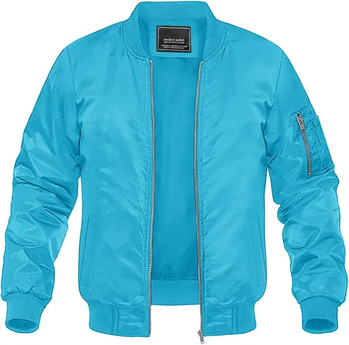 Miniatura 10 de MAGNIVIT - Chaqueta bomber ligera para hombre, cortavientos, casual, para primavera y otoño, para exteriores