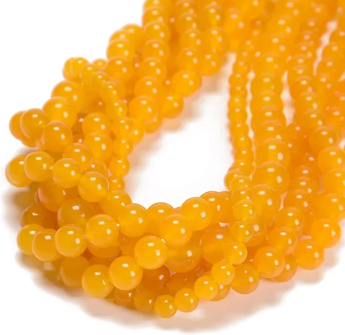 Miniatura 50 de 65 cuentas de jade blanco de 0.236 pulgadas, piedra natural, piedras preciosas redondas auténticas para hacer pulseras de bricolaje, joyas, cuerdas