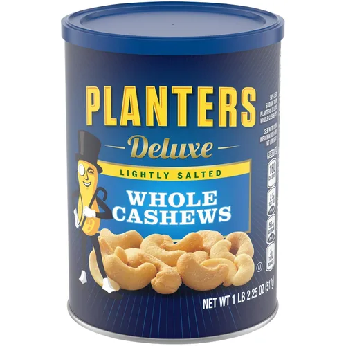 PLANTERS anacardos enteros ligeramente salados de lujo, 18.25 oz. Envase resellable – anacardos y nueces ligeramente saladas – Snacks para adultos y