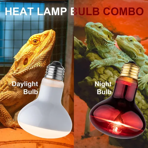 Miniatura 2 de Bombillas de calor para lámpara de día y noche, 100 W UVA luz diurna y luz infrarroja de calefacción para dragón barbudo, tortuga, lagarto