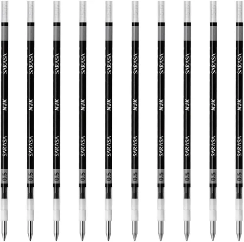 Zebra BRNJK5BK - Recambio para bolígrafo, Sarasa, NJK-0.5, negro, 10 unidades