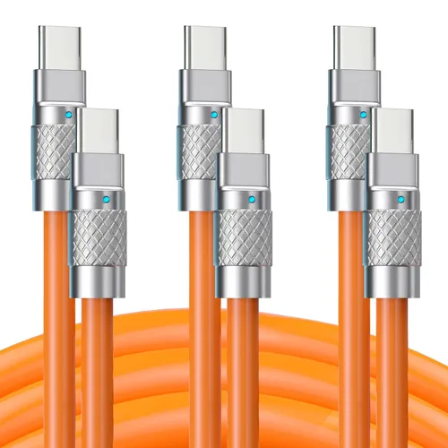 Miniatura 12 de Statik TsumoCharge - Cable USB C a USB C de 100 W de carga rápida, silicona resistente e irrompible, soporta transferencia de datos cable tipo C a