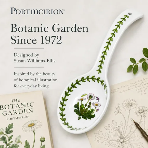 Miniatura 8 de Portmeirion Botanic Garden - Soporte para cuchara de cocina y encimera de cocina, diseño floral de margaritas, hecho de porcelana, 8.75 pulgadas