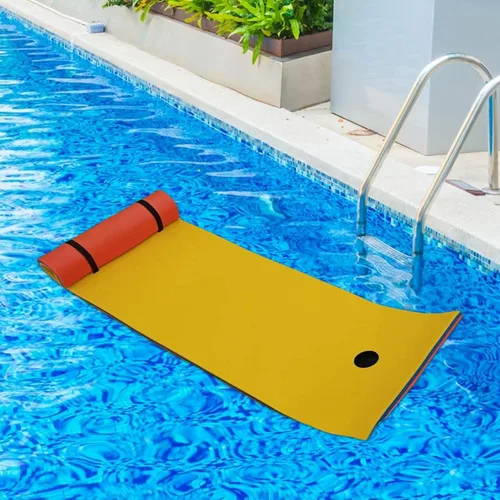 Miniatura 7 de Manta flotante de agua, 3 capas de espuma XPE de alta densidad, colchón flotante, colchón flotante de espuma para playa, verano, piscina