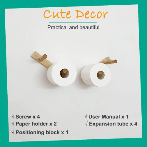 Miniatura 4 de Soporte de Papel Higiénico en Nube, Decoración Linda Ahorradora de Espacio para 4-13 Rollos de Papel Higiénico, Decoración Artística de Madera