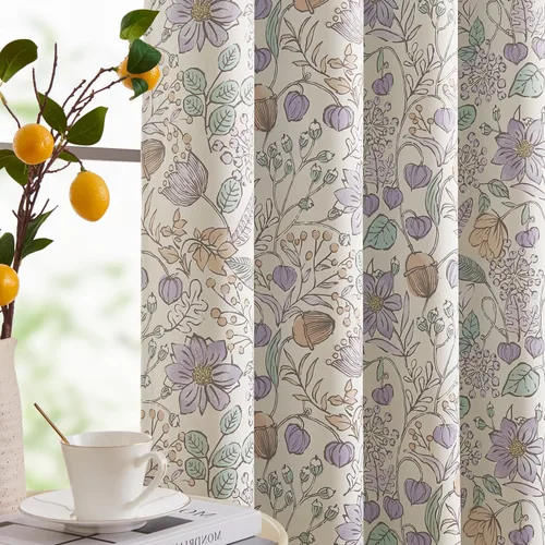 Miniatura 10 de jinchan Cortinas de Guardería 95% Blackout Rosa 63 Pulgadas de Largo Cortinas Florales para Habitación de Niñas, Cortinas de Estilo Granja para Sala