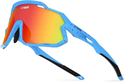 Miniatura 21 de X-TIGER Gafas de sol polarizadas para niños y niñas, lentes de sol de béisbol polarizadas para niños de 8 a 14 años, UV400, gafas de ciclismo y Negro