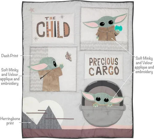 Miniatura 3 de Lambs & Ivy Star Wars The Child Baby Yoda - Juego de ropa de cama para cuna de bebé de 3 piezas Star Wars el niño