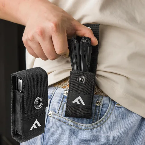 Miniatura 6 de FLISSA Multiherramienta de acero inoxidable 16 en 1, regalos para hombres, multiherramienta EDC con cuchillo de bolsillo, alicates, clip