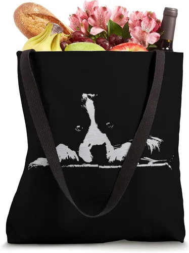 Miniatura 4 de Border Collie Stare - Bolso de mano con diseño minimalista blanco, Blanco