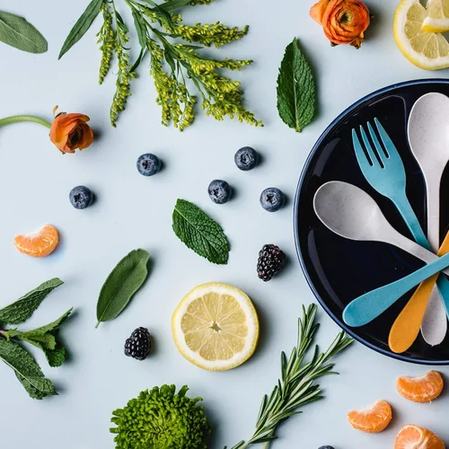 Miniatura 4 de Knork Eco Spoon - Juego de cubiertos reutilizables de bambú a base de plantas, 12 piezas, color gris