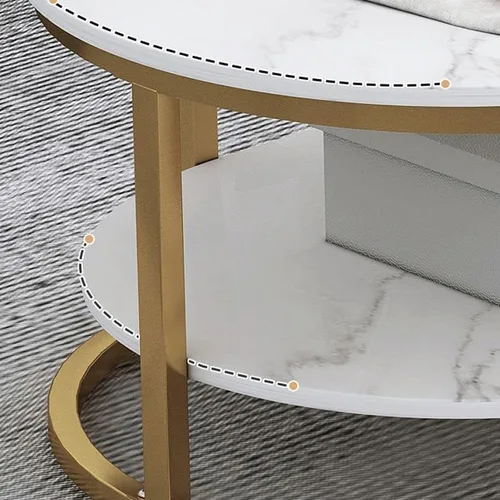 Miniatura 5 de Mesa auxiliar, moderna y ovalada, mesa de centro minimalista de madera para sala de estar, almacenamiento gris oscuro incluido, 39.5 pulgadas
