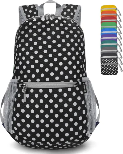 Miniatura 18 de ZOMAKE Mochila ultra ligera y compactable Mochila de senderismo resistente al agua, Mochila pequeña Mochila de camping al aire libre plegable y Negro