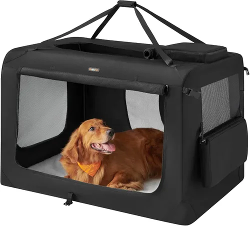 Miniatura 19 de Feandrea Jaula Plegable Suave para Perros de 32 Pulgadas, Jaula de Viaje Portátil para Perros para Uso Interior y Exterior, Transportín Kennel