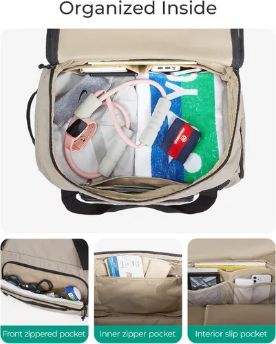 Miniatura 3 de Mochila de gimnasio para hombres, deportes y viajes de fin de semana, bolsa de viaje convertible 4 en 1 con compartimento para zapatos y bolsillo