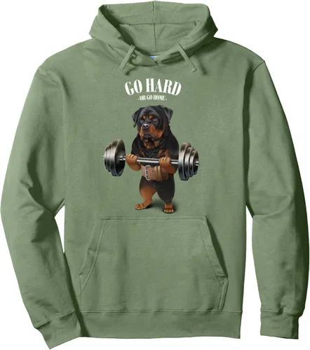 Miniatura 7 de Rottweiler - Sudadera con capucha para levantamiento de pesas y gimnasio, Negro, S