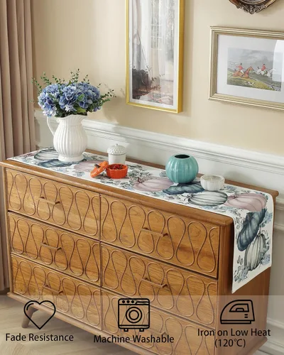 Miniatura 7 de Decoración de Granja Camino de Mesa Bohemio con Macramé, Elegante Camino de Mesa de Café Beige Marrón 48 Pulgadas de Largo, Decoración Rústica
