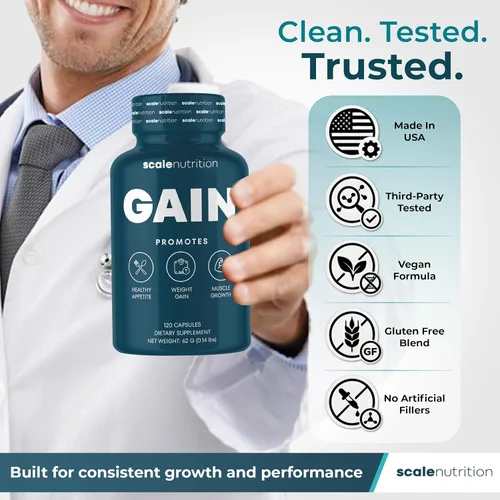Miniatura 4 de Gain Appetite Booster Cápsulas para adultos, soporte para ganar peso para hombres y mujeres, píldoras de aumento de peso con extracto de jengibre