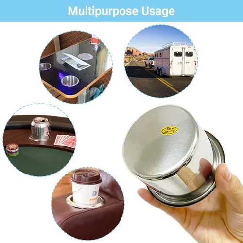Miniatura 3 de Soporte de vaso de acero inoxidable para caravana, accesorios de montaje de bebida para consola central de automóviles marinos, barcos, camiones