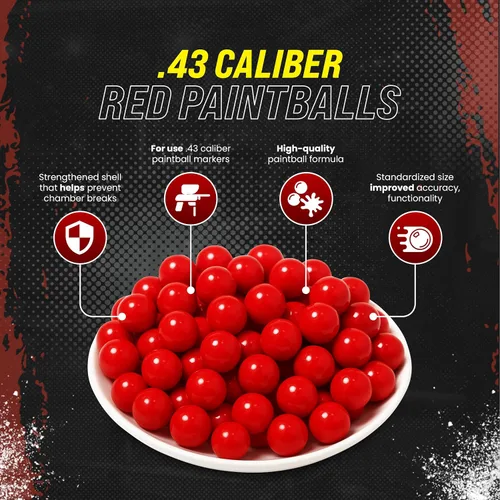 Miniatura 3 de 3Skull . Bolas de pintura de calibre 43 para pistolas de paintball Umarex T4E relleno rojo sangre - munición .43 Cal