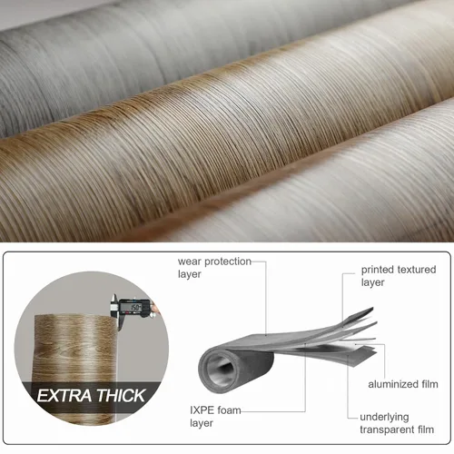 Miniatura 4 de Oxdigi Rollo de Suelo de Vinilo Despegar y Pegar 23"x 118"/19 Pies Cuadrados, Baldosas de Suelo de Vinilo Autoadhesivo Engrosado Estilo Tablones