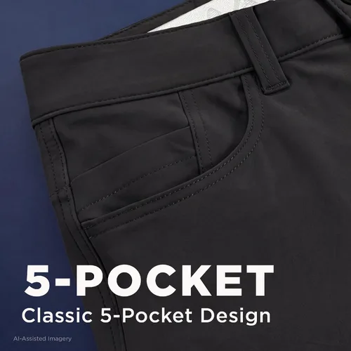 Miniatura 6 de Haggar - Pantalón deportivo de viaje para hombre, ajuste recto, 5 bolsillos, elástico, casual, con tecnología Performance